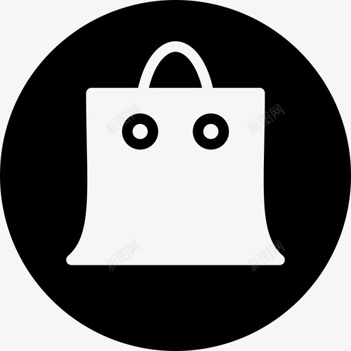购物袋杂货店圆形填充物图标svg_新图网 https://ixintu.com 杂货店圆形填充物 购物袋