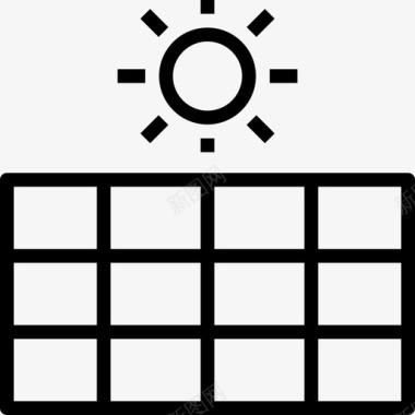太阳能电池板生态学94线性图标图标