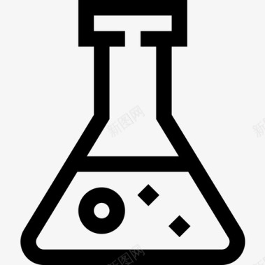 烧瓶生物学6线性图标图标