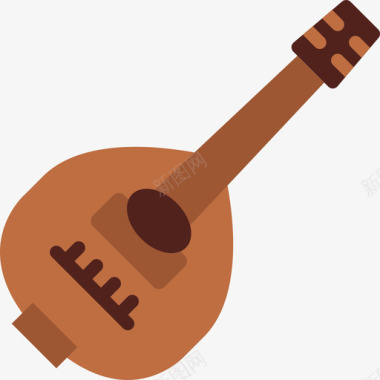 吉他音乐和乐器5平的图标图标