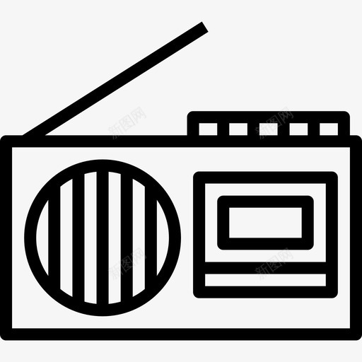无线电通信12线性图标svg_新图网 https://ixintu.com 无线电 线性 通信12