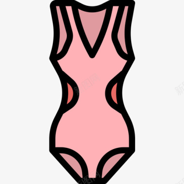 泳装夏季51线性颜色图标图标