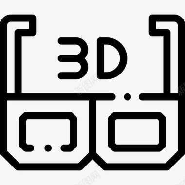 3d电影约会之夜4线性图标图标