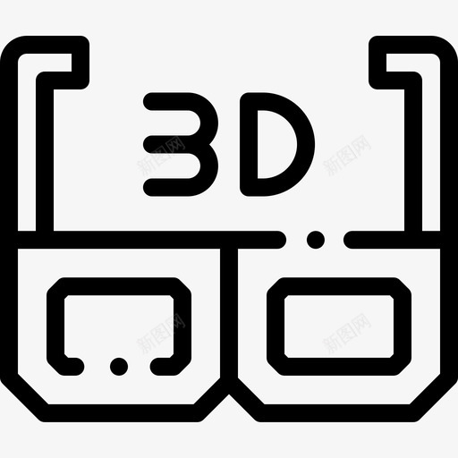 3d电影约会之夜4线性图标svg_新图网 https://ixintu.com 3d电影 约会之夜4 线性