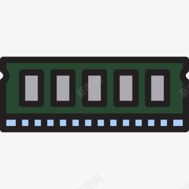 内存计算机19线性彩色图标图标
