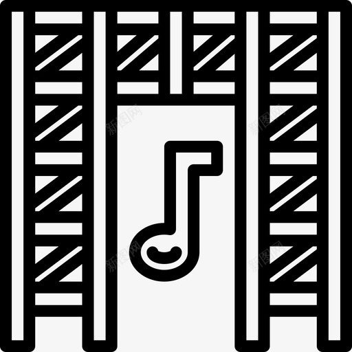 索具音乐节31线性图标svg_新图网 https://ixintu.com 索具 线性 音乐节31