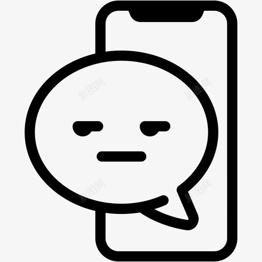 恼人表情符号情绪图标svg_新图网 https://ixintu.com 信息 信息卷2表情线 恼人 情绪 手机 智能手机 表情符号
