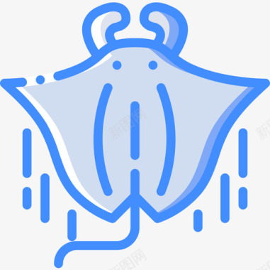 蝠鲼海洋生物蓝色图标图标