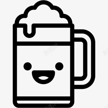 笑啤酒饮料图标图标