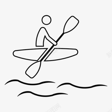 划独木舟探险划船图标图标