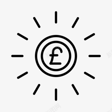 英镑账单商业图标图标