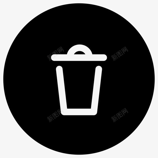 删除垃圾箱按钮图标svg_新图网 https://ixintu.com 删除 垃圾桶 垃圾箱 按钮 用户界面按钮 罐子
