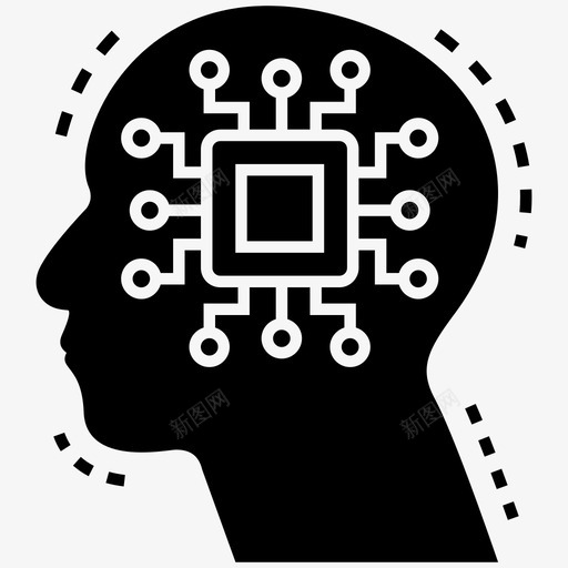 处理器芯片大脑人工智能人形图标svg_新图网 https://ixintu.com 人工智能 人形 处理器芯片大脑 数字经济字形图标 计算机化大脑 计算机接口大脑