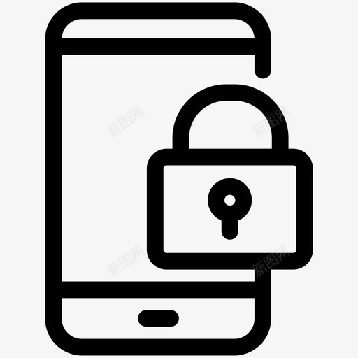 锁手机锁屏安全图标svg_新图网 https://ixintu.com 安全 手机 智能手机 锁屏 锁手机