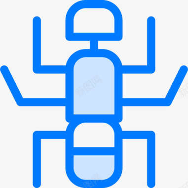 蚂蚁昆虫6蓝色图标图标