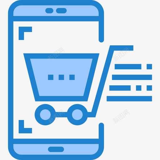 购物智能手机应用程序6蓝色图标svg_新图网 https://ixintu.com 智能手机应用程序6 蓝色 购物