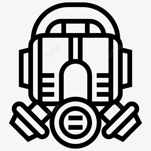面罩保护器气体呼吸器图标svg_新图网 https://ixintu.com 呼吸器 核释放线 气体 生存 面罩保护器