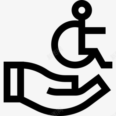 残疾人残疾人援助3直系图标图标