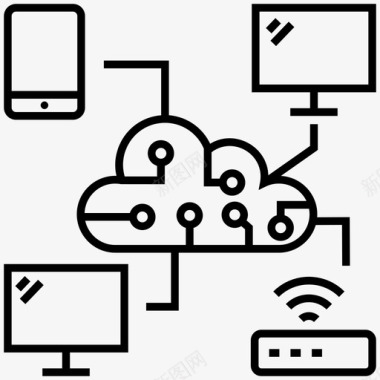 云技术云共享技术云网络图标图标