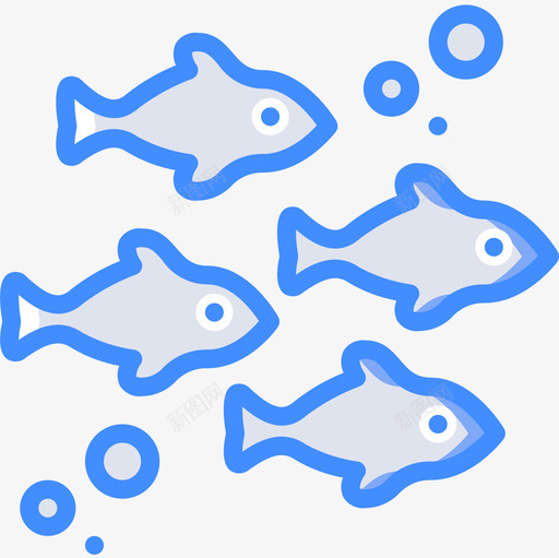 鱼海洋生物蓝色图标svg_新图网 https://ixintu.com 海洋生物 蓝色 鱼