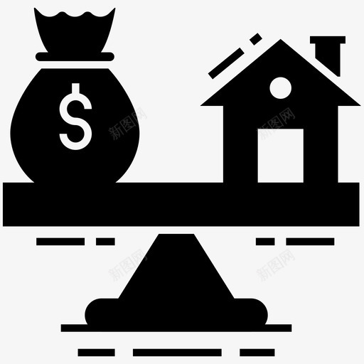 房产价格房屋贷款房屋价值图标svg_新图网 https://ixintu.com 房产价值 房产价格 房地产 房屋价值 房屋贷款 金融和税收字形图标