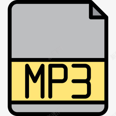 Mp3文件扩展名3线性颜色图标图标
