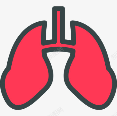肺烟草2线性颜色图标图标