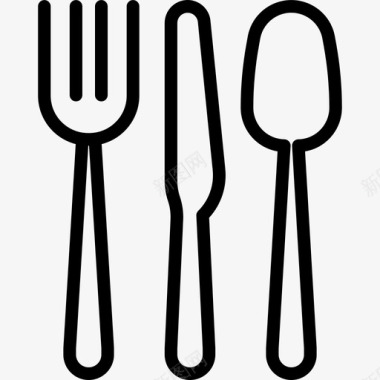 餐具39号餐厅线性图标图标