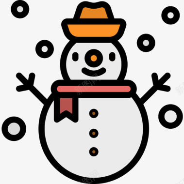 雪人天气148线条颜色图标图标