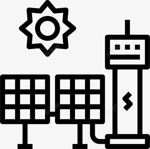 太阳能生态学131线性图标svg_新图网 https://ixintu.com 太阳能 生态学131 线性