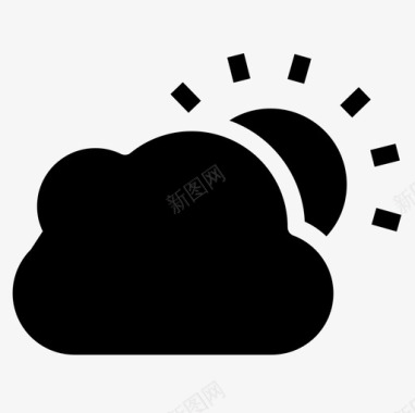 多云自然64字形图标图标