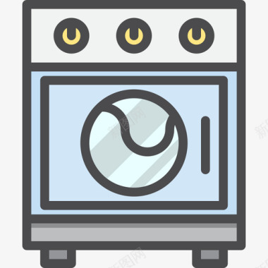 洗衣机清洗设备3线性颜色图标图标
