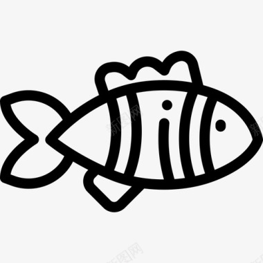 鱼钓鱼8直线型图标图标