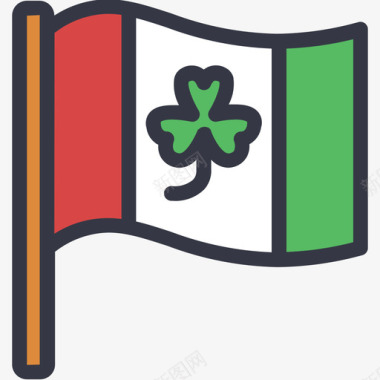 爱尔兰圣帕特里克第五天线性颜色图标图标