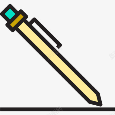钢笔办公用品2线颜色图标图标