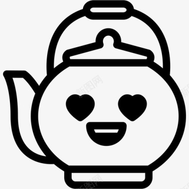 表情咖啡茶壶图标图标