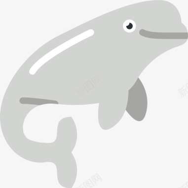白鲸海洋生物27扁平图标图标