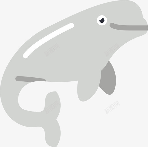 白鲸海洋生物27扁平图标svg_新图网 https://ixintu.com 扁平 海洋生物27 白鲸