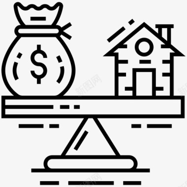 物业价格房屋贷款房屋价值图标图标