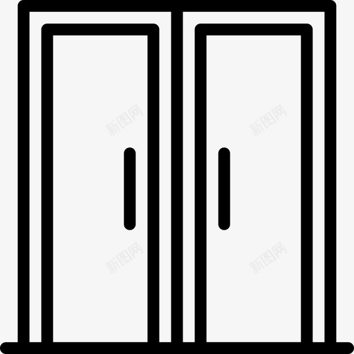 双开门家具和家居8直线型图标svg_新图网 https://ixintu.com 双开门 家具和家居8 直线型