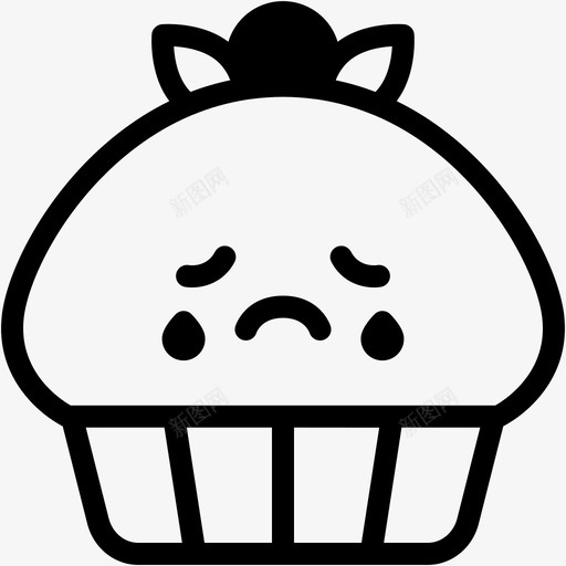 哭泣面包房纸杯蛋糕图标svg_新图网 https://ixintu.com 哭泣 情绪 甜点 纸杯蛋糕 纸杯蛋糕第一卷表情符号行 表情符号 面包房