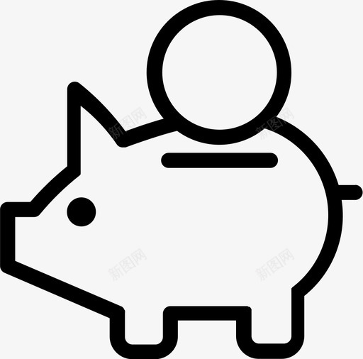 猪硬币金融图标svg_新图网 https://ixintu.com 猪 硬币 货币 金融 金融轮廓图标