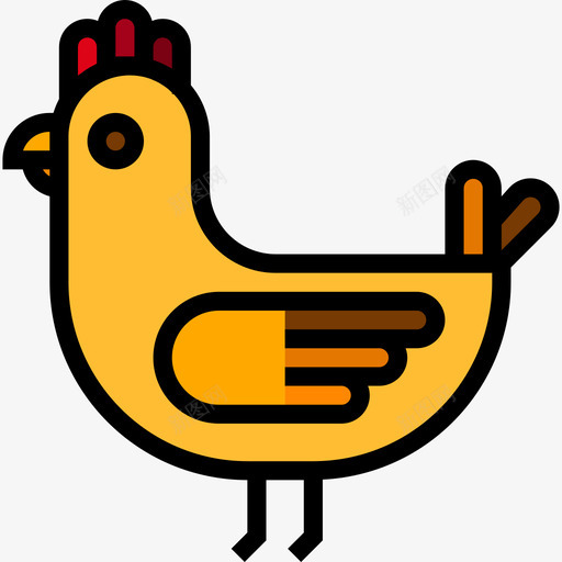 母鸡农业和园艺4线性颜色图标svg_新图网 https://ixintu.com 农业和园艺4 母鸡 线性颜色