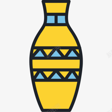 花瓶37号博物馆线性颜色图标图标