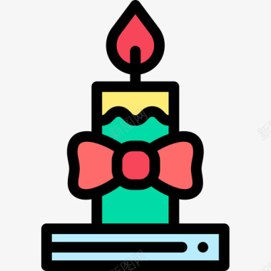 蜡烛圣诞131线颜色图标图标