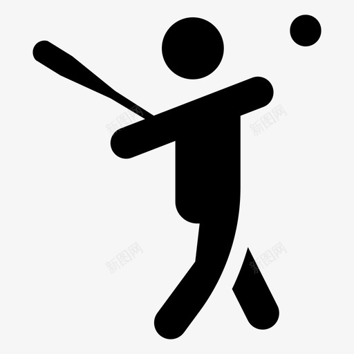 棒球运动员运动员击球手图标svg_新图网 https://ixintu.com 击球 击球手 棒球运动员 比赛 运动员