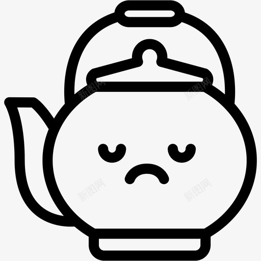 悲伤咖啡壶饮料图标svg_新图网 https://ixintu.com 咖啡壶 悲伤 情感 茶壶 茶壶表情线 表情 饮料