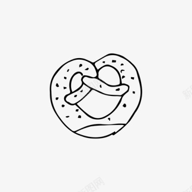 椒盐卷饼面包店早餐图标图标