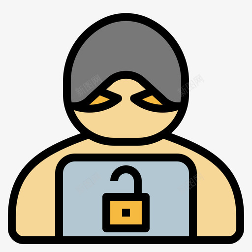 黑客网络安全3线性颜色图标svg_新图网 https://ixintu.com 线性颜色 网络安全3 黑客
