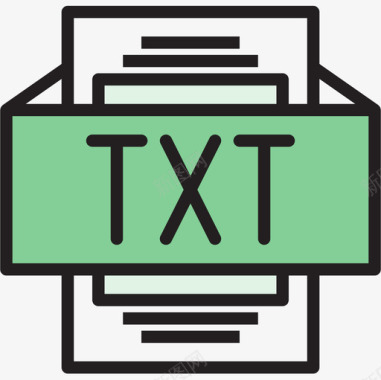 Txt文件类型2线性颜色图标图标